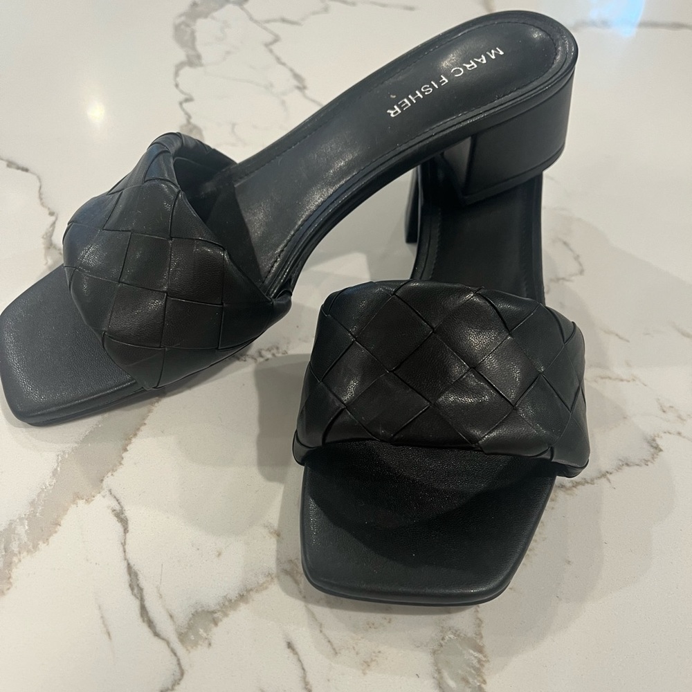 Marc Fisher Black Slides NWT 8.5